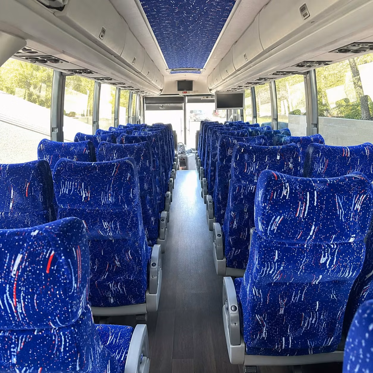 56 passenger charter bus interior